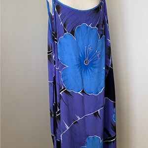 Elegant Blue Floral Women's Dress